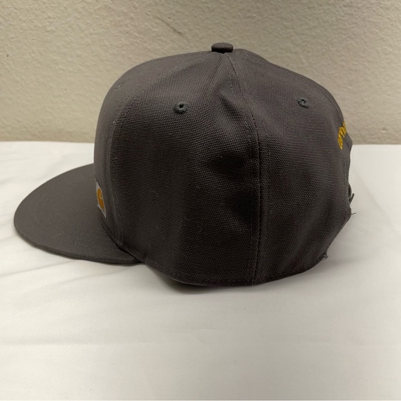 Carhartt hats Firm Duck Flat Brim Mens One Size Gray Snapback 100% Cotton Hiking - Picture 3 of 11